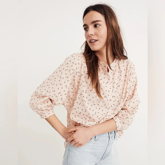MADEWELL Peasant Top‎ in Delicate Floral - Picture 1 of 10